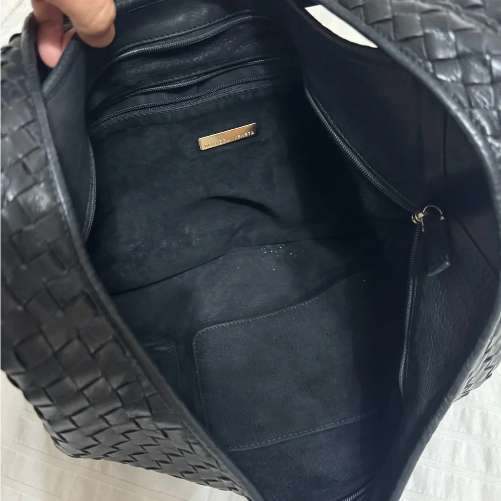 authentic vintage Bottega Venetta Intrecciato black hobo bag - Picture 3 of 14